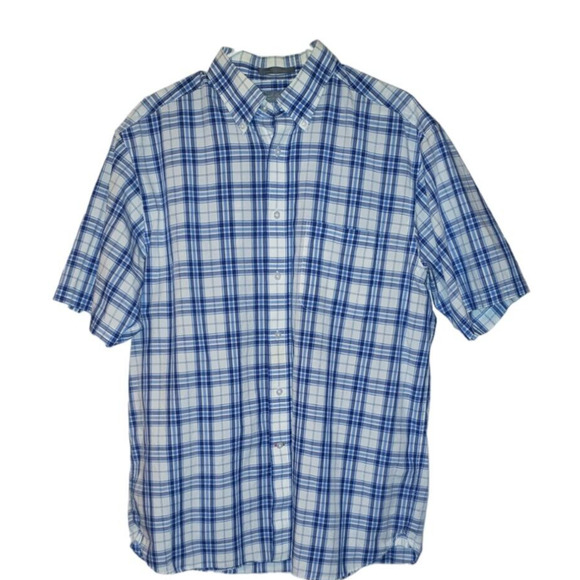 Daniel Cremieux Mens Blue Tartan Plaid Button Down Shirt L Everyday Wear - Picture 1 of 6